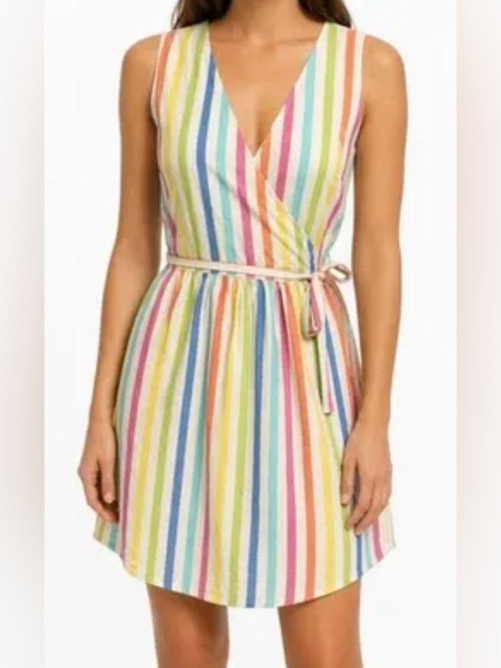 Tommy Hilfiger Multicolor Striped Midi Wrap Dress 100% cotton